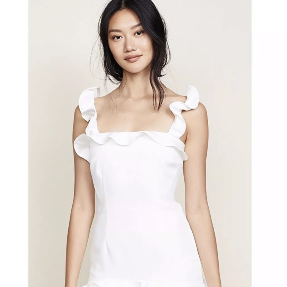 NWT Keepsake Escape mini dress ruffle white xxs xs